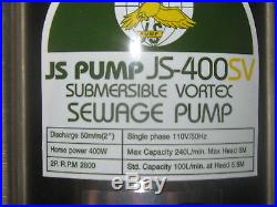 Js 400 Submersible Water, Trash Pump
