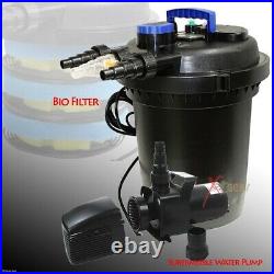 KOI Pond Pressure Bio Filter 10000 Liter with 3434GPH 120V Submersible Water Pump