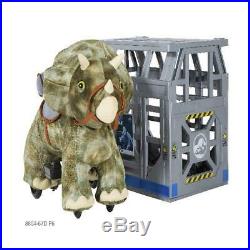 Kids 6 Volt Jurassic World Triceratops Plush Ride On Home Indoor Outdoor Play