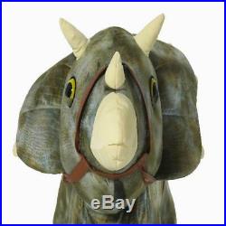 Kids 6 Volt Jurassic World Triceratops Plush Ride On Home Indoor Outdoor Play