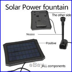 LED Solar Power Fountain Garden Pond Water Feature Pump Kit Panel Submersible