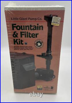 Little Giant Pump Co. Fountain And Filter Kit New NOS Still Sealed 170 GPH