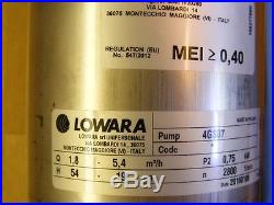Lowara 4GS07M 4 (99mm) Stainless Steel Submersible Borehole Water Pump New