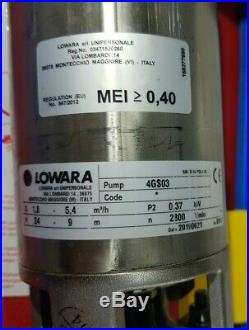 Lowara Submersible Water Pump 4GS03M-40S With Controller
