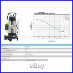 MERRY 151614 Submersible Sewage Water Pump With Cutter Shredder 1100W