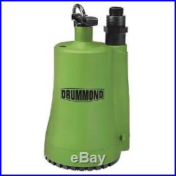 New Drummond 1/3 HP Fully Submersible Utility Pump 2000 GPH 120 Volt Water Pump