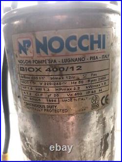 Nocchi Biox 400/12 sewers submersible electropump water pump flood pump
