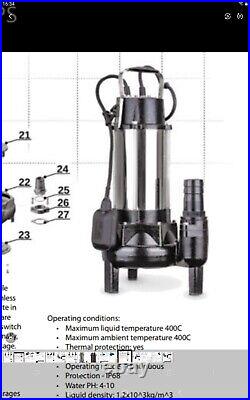 PROFESSIONAL Submersible 1500w Water Pump 2 inch 700l Per Minute 17m Head