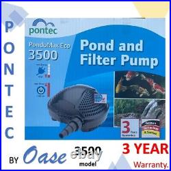 Pontec by OASE Pond omax 3500 8mm solid handlin 3500lph koi waterfall pump 3yr