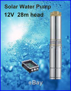 Solar DC Submersible Water Pump max. Head 90ft 28m 12V + controller river well