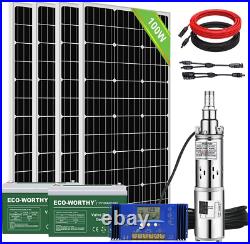 Solar Photovaltaic Water Pump Deep Well Submersible Borehole Pump Battery Kit