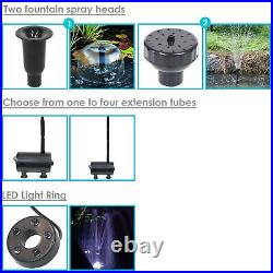 Solar Power Submersible Water Fountain Pump with LED Battery 56 Lift Bird Bath