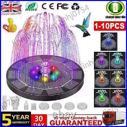 Solar Powered Fountain Water Feature Pumps Floating Garden Pond Pool Bird Bath