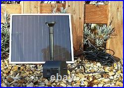 Solar Powered Fountain Water Garden Koi Pond Pump, 39 Gallons Per Hour Output