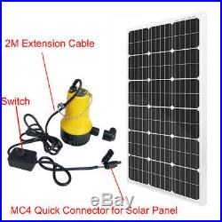 Solar Powered Pump System Kit 100W Solar Panel +Water Pump Watering Pisciculture