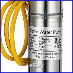 Solar Powered Water Pump DC 24v 76 mm Inlet 284w Submersible Bore Deep Well