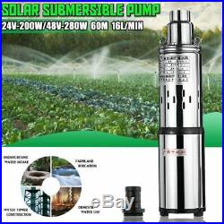 Solar Water Pump Deep Well Lift 60m 24v/48V DC Screw Submersible Irrigation Kit