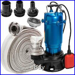 Submersible Flood Water Pump Heavy Duty Pond Waste Cesspit Sump Sewage Dirty 50m