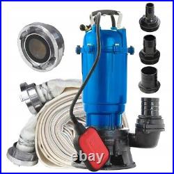 Submersible Flood Water Pump Heavy Duty Pond Waste Cesspit Sump Sewage Dirty 50m