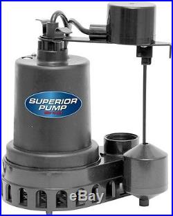 Submersible Sump Pump 1/2 HP No Corrosion Thermoplastic 55GPM Outdoor Water Pump