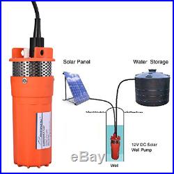 Submersible Water Pump, 12V 1/2 inch Solar Powered Pump Deep Well Alternative