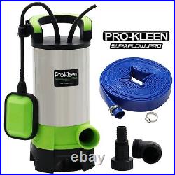 Submersible Water Pump Electric 1100W Dirty Clean Pond Well Flood With 5m Hose