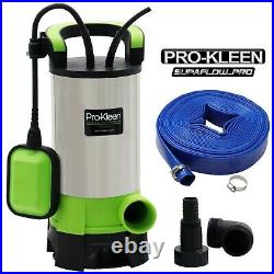 Submersible Water Pump Electric Dirty Clean Pond Pool Well Flood 10m Hose 1100W