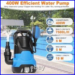 Submersible Water Pump with 10M Hose 400w 7500L/H Clean and Dirty Water Pump