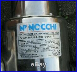 Submersible water pump Nocchi Versailles model 350/12, 240V, little used, extras