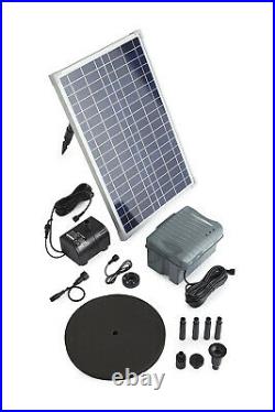 Swell UK Solar Power Deluxe Fountain Pump & LED Lights Set (Inc Back Up Battery)