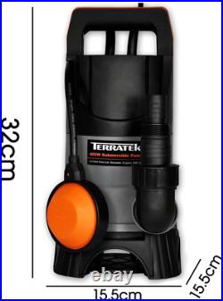 Terratek Pro 400W Submersible Water Pump, Suitable for Pumping Dirty Water, for