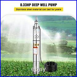 VEVOR Stainless Steel Submersible Well Pump 220V Submersible Pump for Wells
