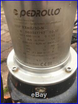 VORTEX Submersible Pump Sewage Water VXm8/50N 0,75Hp 110V vx Pedrollo Cable5m Z5
