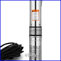 Vevor Borehole Deep Well Submersible Water Pump LONG LIVE + CABLE