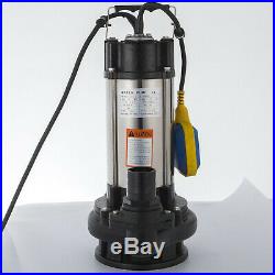 Vover Heavy Duty 1500W Submersible Sewage Dirty Water Septic Pump Float Switch