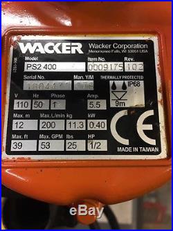 Wacker Neuson PS2 400 2 Submersible Water Pump Fully Reconditioned