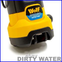 Water Pump Clean Dirty Submersible Wolf 400w Flood Pond 1.25 Fast Flow Hose 10m