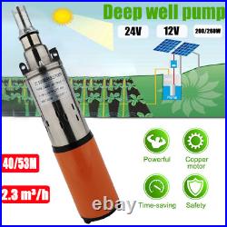 ZYIY Solar Submersible Water Pump 12V/24V Deep Well Pump 200With260W Orange Home